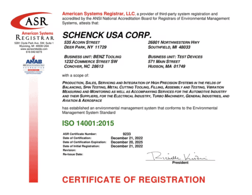 ISO 14001:2015 Certificate of Registration